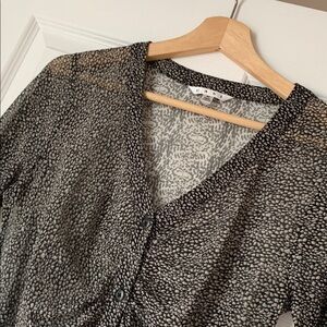CAbi Monochrome Patterned Top - animal print